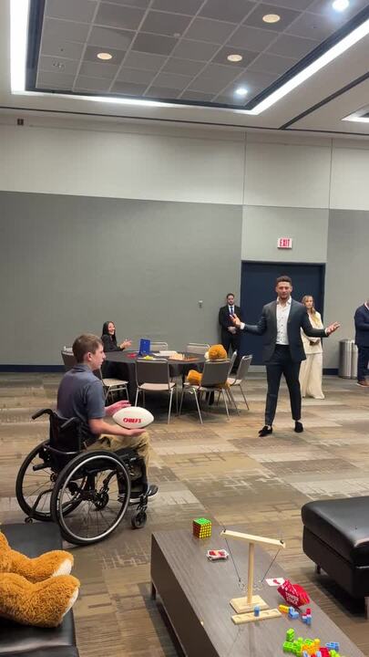 After recovering from emergency hip surgery at Children’s Mercy this summer, Grady’s Make-A-Wish experience came true this fall: Playing catch with Patrick Mahomes. (Double-click video to view in full screen)
