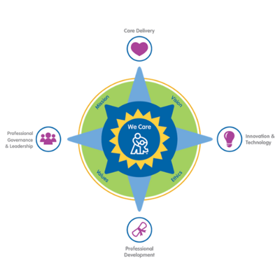 graphic of the professional governance leadership model at Children's Mercy