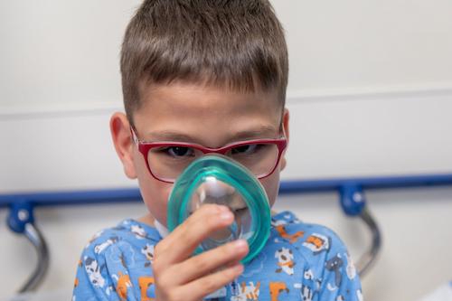 image of patient with mask on for procedure