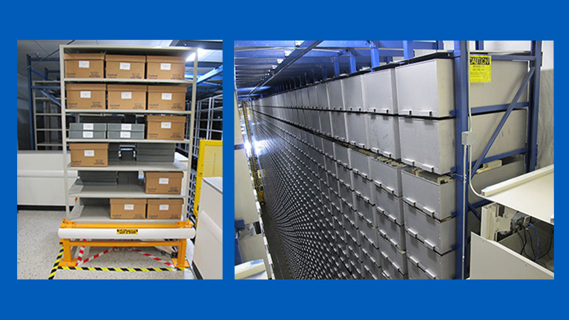 Children's Mercy archival storage area housing historical records and collections