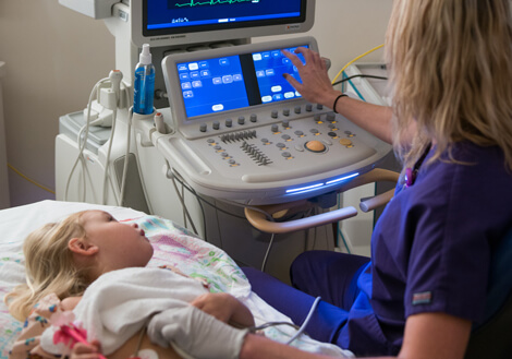 Children's Mercy Heart Center nurse with patient