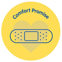 Comfort Promise logo featuring a bandage over a heart