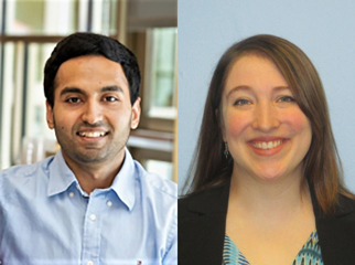 Harpreet Singh Gill (L) and Catherine Koertje, MD. Harpreet has black hair and is wearing a light blue shirt. Catherine has brown hair and is wearing a black blazer.