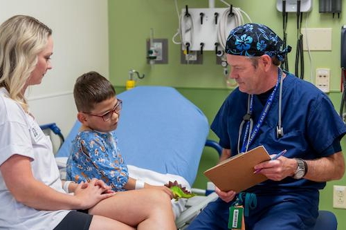 image of clinician talking with patient