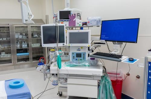 image of machines used to give anesthesia