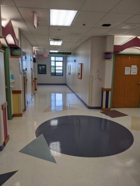 Photo of the hallway for the outpatient infusion area at Children's Mercy Kansas