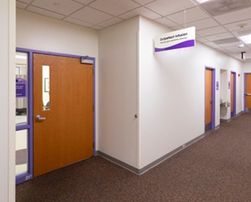 photo of the door to the area where infusions are given
