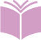 purple outline of an open book.