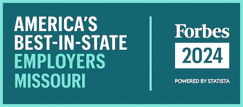 graphic of Forbes' "America's Best-In-State Employers Missouri" designation