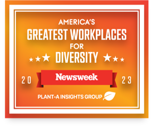 graphic of Newsweek's "America's Greatest Workplaces for Diversity 2023" designation