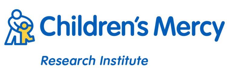 The Children's Mercy Research Institute logo with the dancing child icon in blue and yellow.