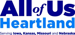 Logo: All of Us Heartland. Serving Iowa, Kansas, Missouri and Nebraska.