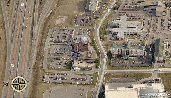 Aerial view of the helipad at Children's Mercy Kansas
